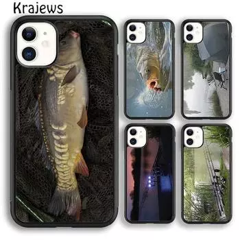 Krajews рыболовные снасти чехол для телефона с рисунком рыбы для iPhone 14 5S 6S 7 8 plus X XR XS 11 12 13 pro max Samsung S21 S22 ultra iPhone 6plus