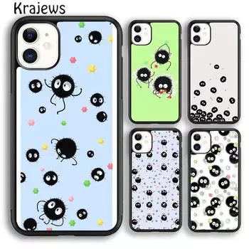 Чехол для телефона Krajews Soot Sprites Spirited Away для iPhone 14 5 SE 6s 7 8 plus 11 12 13 pro X XR XS max Samsung S21 S22ultra iPhone 6plus
