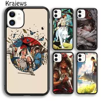 Krajews Studio Ghibli Princess Mononoke Phone Case Cover For iPhone 14 5 SE 6s 7 8 plus X XR XS 11 12 13 pro max Samsung S21 S22 iPhone 6plus
