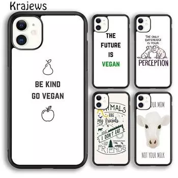 Krajews VEGAN QUOTES LOVE VEGGIE Soft Phone Case Cover For iPhone 14 5 6s 7 8 plus X XR XS 11 12 13 pro max Samsung S21 S22ultra iPhone 6plus