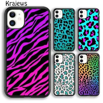 Krajews Zebra Print Blue Snap-On Soft Phone Case Cover для iPhone 14 5 6s 7 8 plus X XR XS 11 12 13 pro max Samsung S21 S22ultra iPhone 6plus