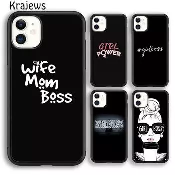Krajews ЖЕНСКИЙ GIRL BOSS BOSSY мягкий чехол для телефона iPhone 14 5 SE 6s 7 8 plus XR XS 11 12 13 pro max Samsung S21 S22ultra iPhone 6plus
