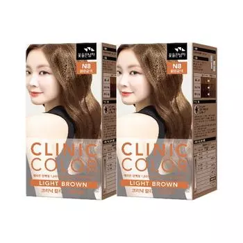 Краситель для ногтей Man with Flowers Clinic Color, N8 светло-коричневый, 2 шт.