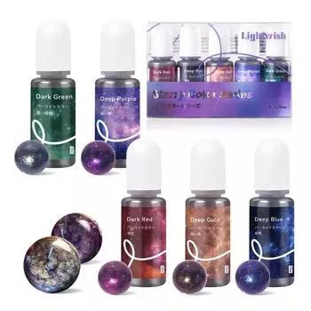 Краситель для смолы УФ-краска для смолы Starry Sky 5 цветов Пигмент для эпоксидной смолы высокой концентрации для смолы жидкий цвет для окрашивания смолы подходит для чернил 10 мл