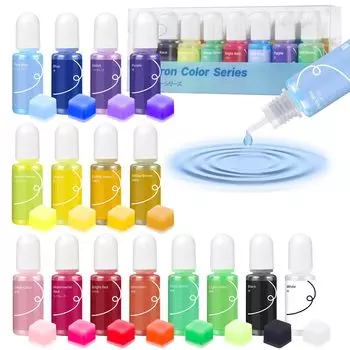 Краситель для смолы Жидкая смола Краситель УФ-краска для смолы Macaron 16 цветов Пигмент для эпоксидной смолы Высокая концентрация Для жидкой смолы Цвет Для окрашивания смолы