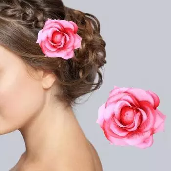 Красивая элегантная заколка для волос в виде розы чистого цвета для подружки невесты накладной зажим для повседневного ношения розы красного