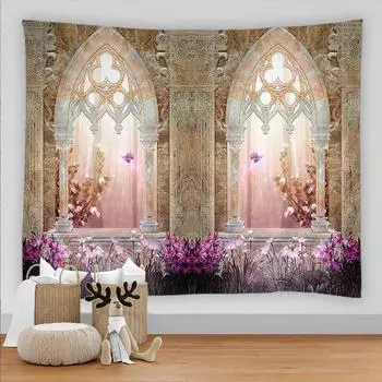 Красивая архитектура, настенный пейзажный гобелен, украшение для дома, гостиной, гобелен, ковер, диван, одеяло 100X75CM