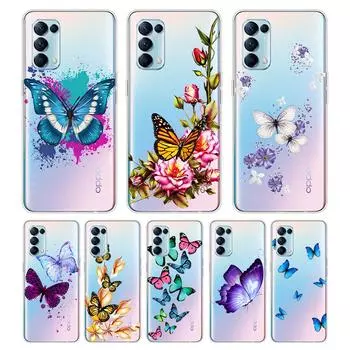 Красивая бабочка для OPPO Reno7 SE 6 5 ZF 4G 5G Find X2 X3 Neo Lite Pro Plus, прозрачный мягкий чехол для телефона OPPO Reno5 F 4G