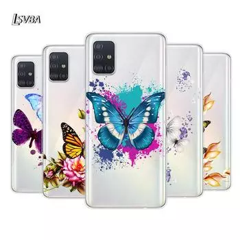 Красивая бабочка для Samsung Galaxy A01 A11 A12 A22 A21S A31 A41 A42 A51 A71 A32 A52 A72 A02S силиконовый чехол для телефона Samsung A01
