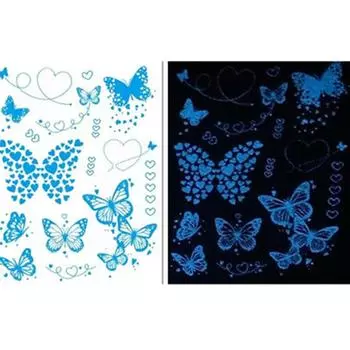 Красивая бабочка светящаяся одноразовая татуировка наклейка женская светящаяся водонепроницаемая временная татуировка музыкальный фестиваль вечеринка