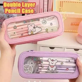 Красивая большая вместительная сумка для карандашей Panda сумка для хранения канцелярских принадлежностей школьный офис