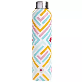 Красивая бутылка для воды из нержавеющей стали 1 литр, герметичная, для офиса, спортзала, путешествий, школы, танцев, холодильника, дома, 1 литр (Современное искусство) Пакет из 1