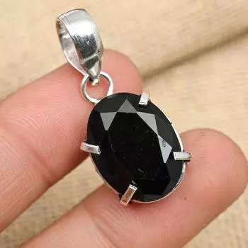 Красивая черная шпинель, драгоценный камень, ювелирные изделия из стерлингового серебра 925 пробы, красивая подвеска ручной работы для женщин