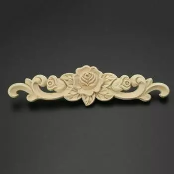 Красивая деревянная аппликация, резьба по дереву, наклейка на мебель