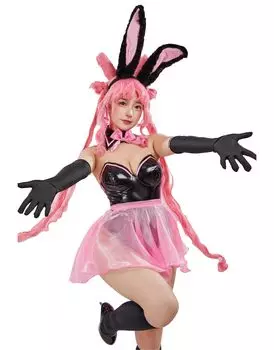 Красивая девушка-воин костюм косплей аниме игра кролик девушка кролик стиль униформа боди трико нижнее белье мини-юбка нижнее белье съемная открытая грудь