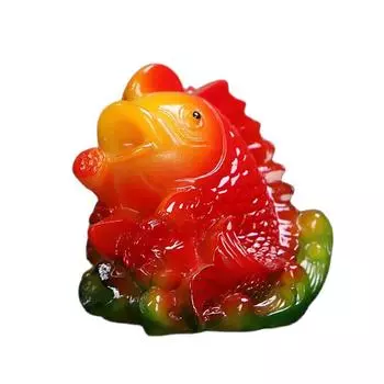 Красивая фигурка золотой рыбки из смолы, меняющая цвет, китайские изделия ручной работы, чайный питомец, чайные аксессуары, украшения для дома в стиле фен-шуй