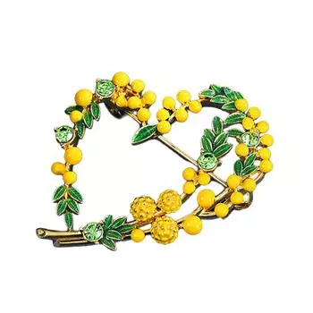 Красивая фруктовая брошь-сердце, праздничные офисные значки, модный значок на лацкан, сплавная текстура, подходит для женщин и унисекс, подарок 1