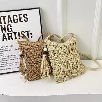 Красивая и модная летняя плетеная маленькая сумка для женщин, новая модная персонализированная сумка через плечо, модная ретро пляжная сумка