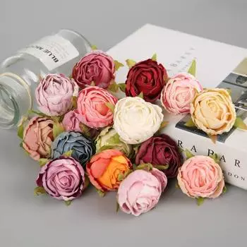 Красивая имитация розы, винтажные цвета, цветные, легкий уход.