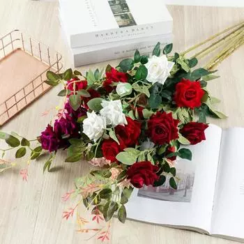 Красивая искусственная роза, не увядающая, устойчивая к ультрафиолетовому излучению своими руками белый