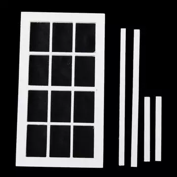 Красивая изысканная деталь, изготовленная вручную, модель окна 12 сеток, украшение для кукольного домика для развлечений