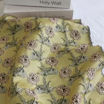 Красивая картина маслом, вышитая ткань с цветами, ретро-искусство, 3D-цветок, жаккардовая ткань для самостоятельного изготовления одежды, платья, скатерти, сумки, подушки 50x160cm