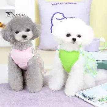 Красивая контрастная тонкая юбка в стиле щенка в стиле пэчворк, весенне-летняя одежда для собак для девочек маленьких собак XL зелёный