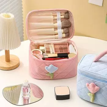 Красивая косметичка, супермягкая, прочная несущая способность L фиолетовый