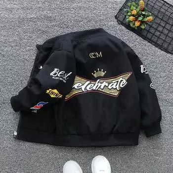 Красивая куртка для мальчика Повседневная куртка Весна и Осень Детская бейсбольная форма 90cm