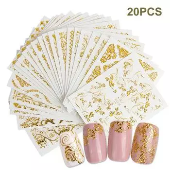 Красивая маникюрная наклейка, универсальный бумажный сейф 20PCS