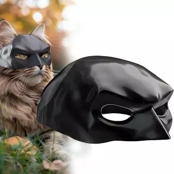 Красивая маска летучей мыши, кошка, креативная черная маска летучей мыши, декоративная маска кошки, полумаска для кошки на Хэллоуин, товары для косплея для домашних животных 9cm чёрный