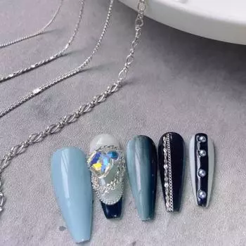 Красивая многоцелевая металлическая цепь для нейл-арта, микросалон, поставка для женщин 5