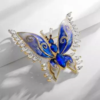 Красивая мода в Европе и США, новая брошь-бабочка, женское высококачественное инкрустированное цирконом, капающее масло, корсажное платье, ювелирные изделия из красного яблока