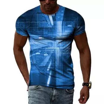 Красивая мужская футболка с 3D-принтом и узором в стиле хип-хоп, повседневные топы с круглым вырезом, модная уличная индивидуальная одежда S