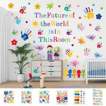 Красивая наклейка для детского сада, съемная прозрачная печать, декоративная B