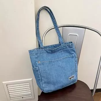 Красивая персонализированная сумка через плечо для женщин, учениц средних классов, школьная сумка, маленькая, свежая, повседневная, трендовая сумка, большая вместительная сумка светло-синий