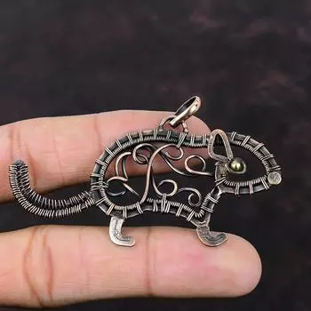 Красивая подвеска в виде крысы, медная проволочная обертка, медные украшения для подарка, уникальная подвеска в виде крысы, проволочная обертка, ручная работа, кулон в подарок для нее