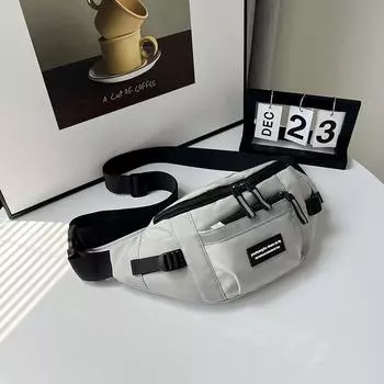 Красивая повседневная сумка-мессенджер для студенток в японском стиле в стиле ретро, простая трендовая сумка на грудь серый