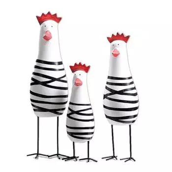 Красивая расписная статуя курицы Симпатичная деревянная ручная роспись