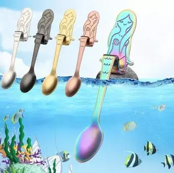 Красивая русалка из нержавеющей стали кофейная ложка для питья креативный кухонный гаджет посуда Sup mermaid серебряный