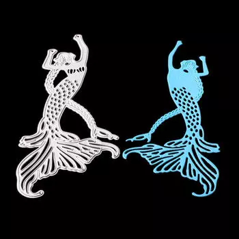 Красивая русалка, вырубные штампы, металлический трафарет Теллурион, шаблон для DIY альбома, тиснение бумаги, карты