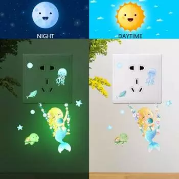 Красивая съемная долговечная светящаяся наклейка Маленькая фея-бабочка Наклейка на стену Спальня Поставка B