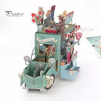 Красивая складная стереоскопическая открытка с днем рождения 3D всплывающие выпускные для друзей