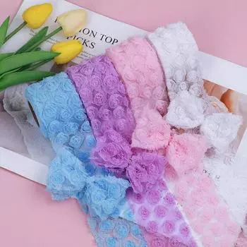 Красивая сплошная цветная красивая 3D лента для подарочной упаковки, шитье темно-розовый