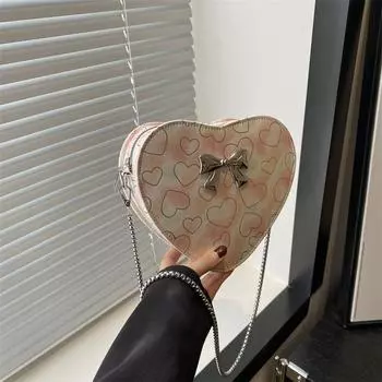 Красивая сумка-мессенджер Love, повседневная дорожная персонализированная женская сумка 2024 года, повседневная сумка-коробка, сумка через плечо с цепочкой фиолетовый