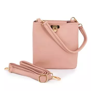 Красивая сумка-ведро с ремнем через плечо Женская TORRENTE Petit пастельные розовый