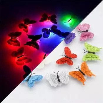 Красивая светящаяся съемная наклейка-бабочка, декоративная 3D-наклейка на стену для спальни Single Layer