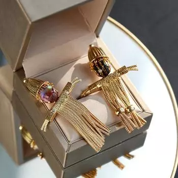 Красивая темпераментная брошь-пугало в европейском и американском стиле в стиле ретро, золотой корсаж, костюм, кардиган, аксессуары для шеи, булавка