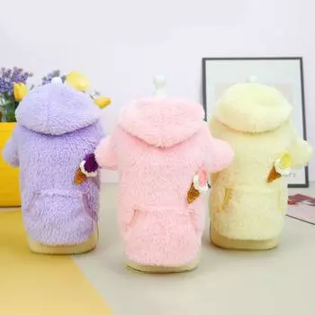 Красивая термостойкая привлекательная зимняя одежда для домашних животных, собак, кошек, для повседневной носки M светло-желтого