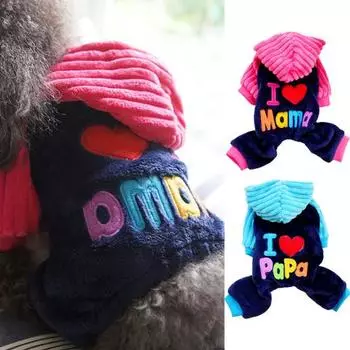 Красивая тонкая вязаная одежда для домашних животных, коралловый флис, очаровательный свитер с английскими буквами и буквами для домашних животных L красный